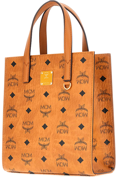 MCM لـ Men MCM Printed Synthetic Leather Medium Aren Handbag