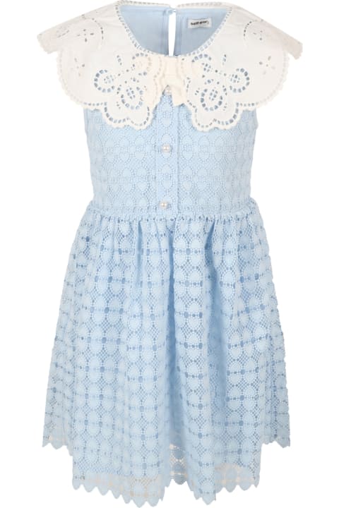 Light Blue Dress For Girl With Hearts