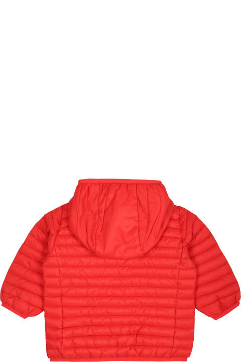 Topwear for Baby Girls Save the Duck Red Downn-jacket Nene For Baby Boy With Logo