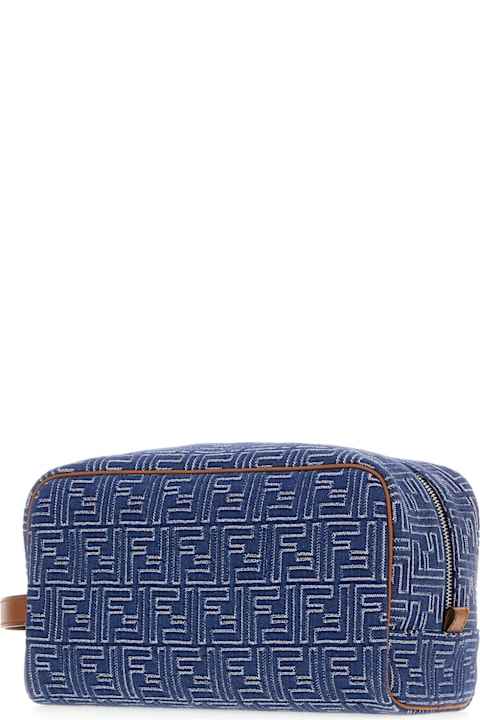 Fashion for Men Fendi Embroidered Denim Beauty Case
