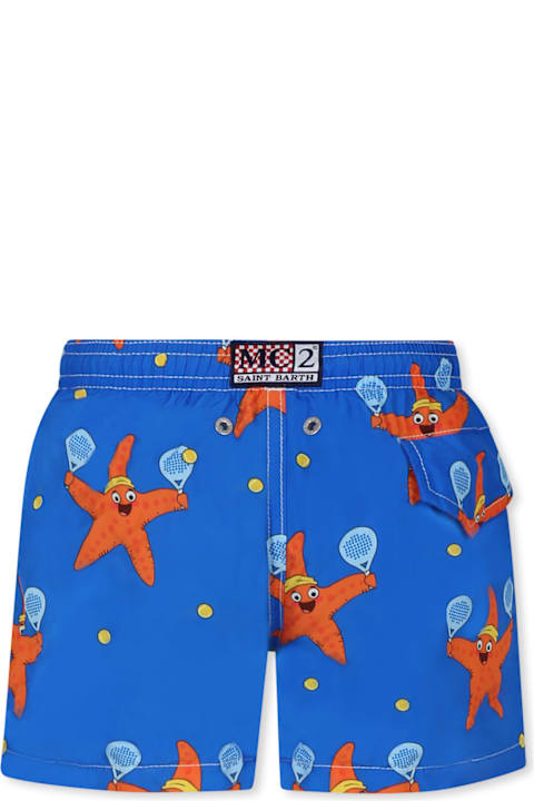 Homeware MC2 Saint Barth Blue Swim Shorts For Boy With Starfish