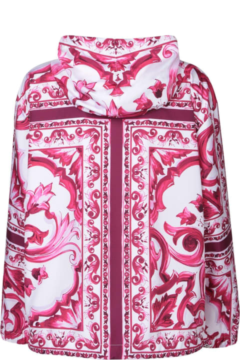 Dolce & Gabbana Coats & Jackets for Women Dolce & Gabbana Majolica Printed Zipped Hoodie
