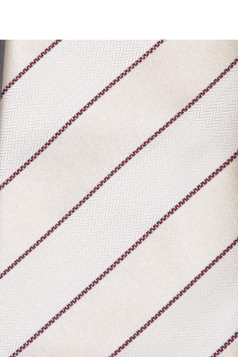 Brunello Cucinelli Ties for Men Brunello Cucinelli Regimental Red/white Tie