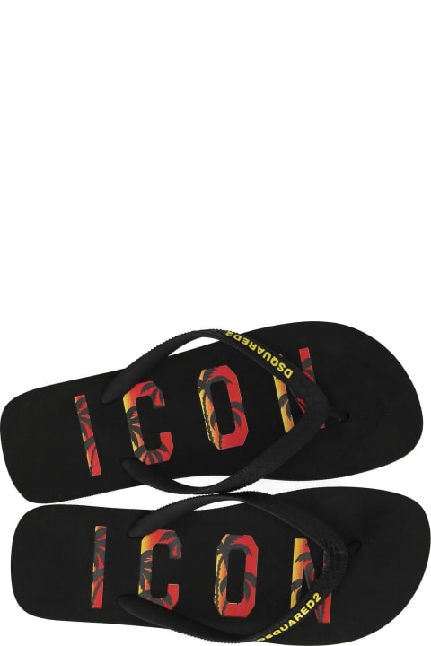 Dsquared2 Icon Sunset Black Flip Flops | italist