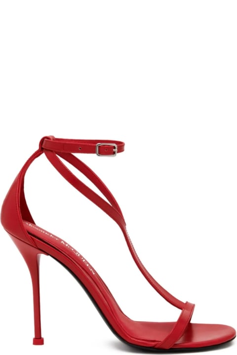 ウィメンズ Alexander McQueenのサンダル Alexander McQueen Harness Sandals In Lust Red