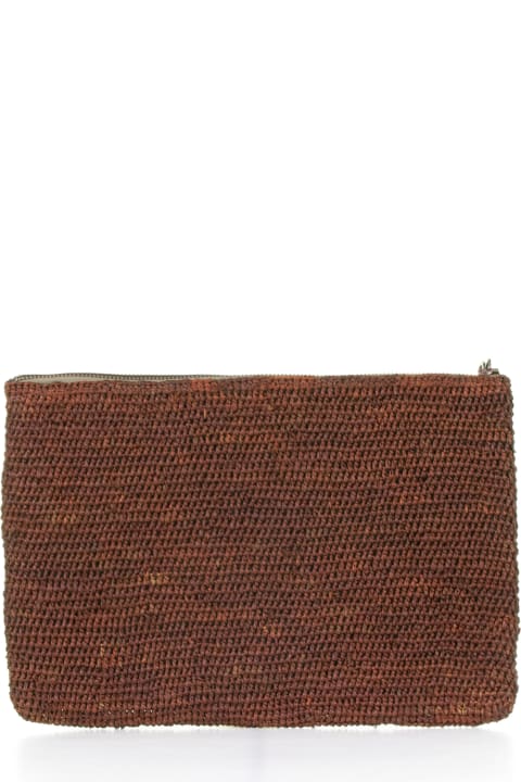 Clutches for Women Ibeliv Ampy Clutch Bag In Brown Raffia