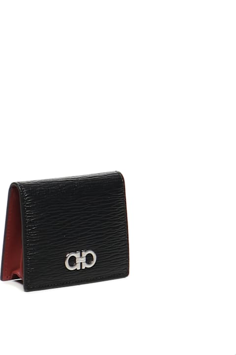 Ferragamo Wallets for Men Ferragamo Gancini Wallet In Embossed Leather
