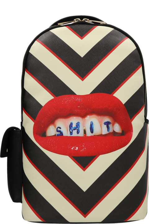 Seletti Backpacks for Women Seletti 'lipstick Black' Septic X Toiletpaper Backpack