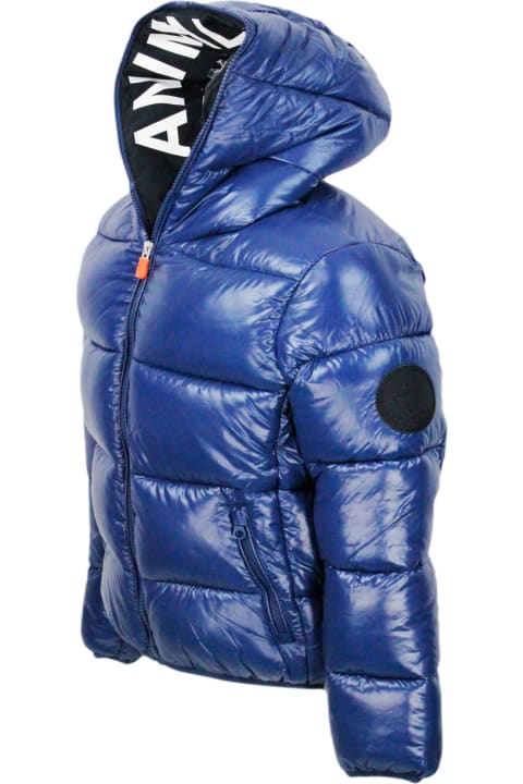 Save the Duck for Kids Save the Duck Artie Down Jacket With Hood With Animal Free Padding With Animal-free Padding With Zip Closure And Logo On The Sleeve. Elasticated Edges.