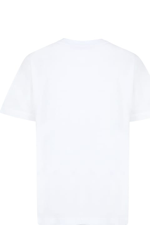 Fashion for Boys MSGM White T-shirt For Kids With Logo