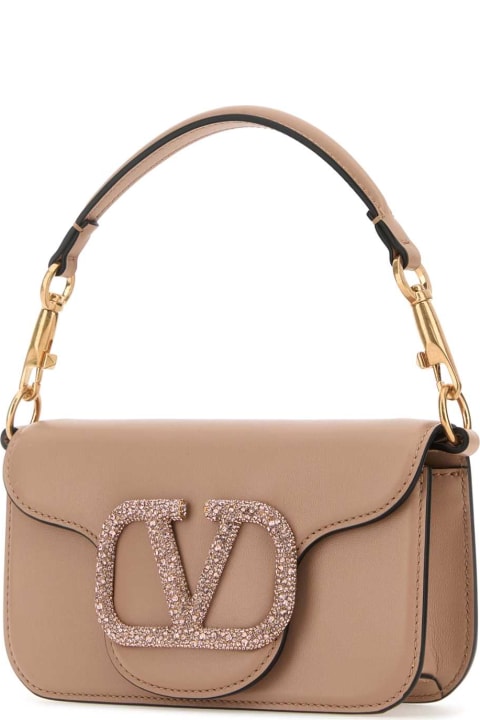 ウィメンズ Valentino Garavaniのトートバッグ Valentino Garavani Powder Pink Leather Locã² Handbag