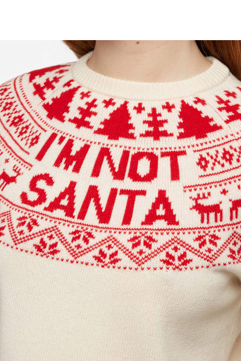 Homeware MC2 Saint Barth White Sweater New Queen With I
m Not Santa Jacquard