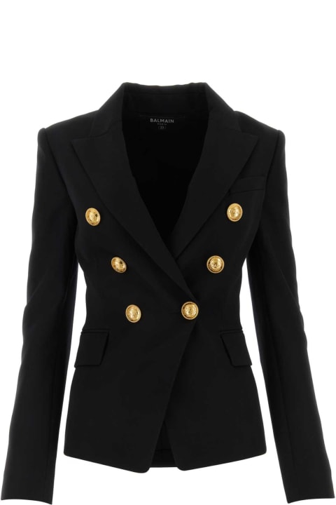 Balmain Coats & Jackets for Women Balmain Black Twill Blazer