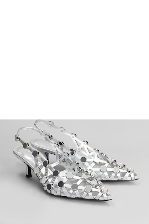 The Attico أحذية لـ السيدات The Attico Grid Pumps In Silver Leather