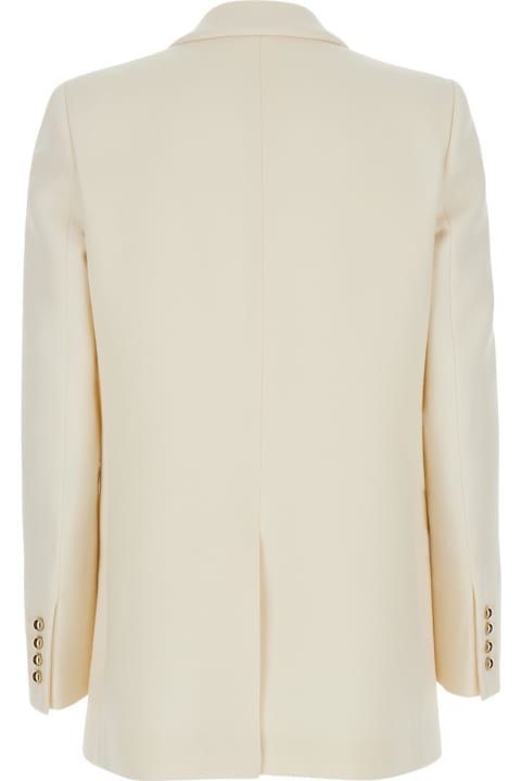 Blazé Milano Clothing for Women Blazé Milano 'resolute' White Double-breasted Jacket With Peak Revers In Wool Woman