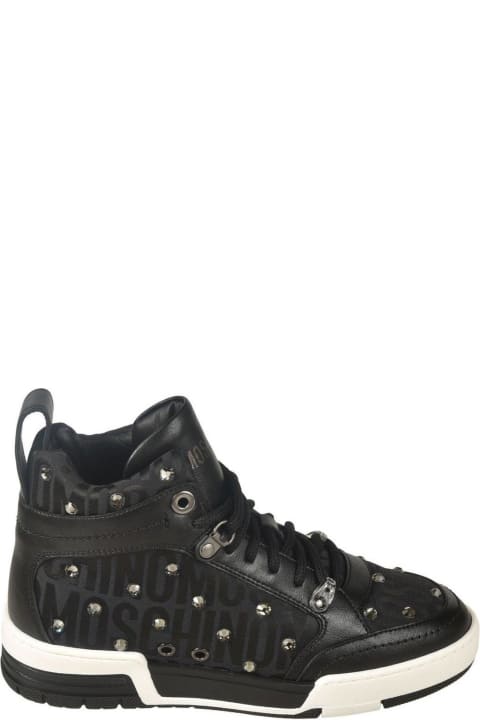 Fashion for Men Moschino Logo-printed High-top Lace-up Sneakers