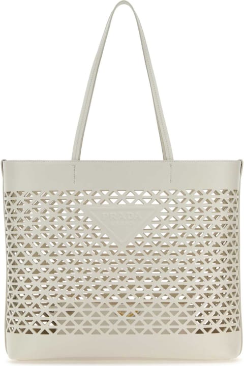 Totes for Women Prada White Leather Shopping Bag