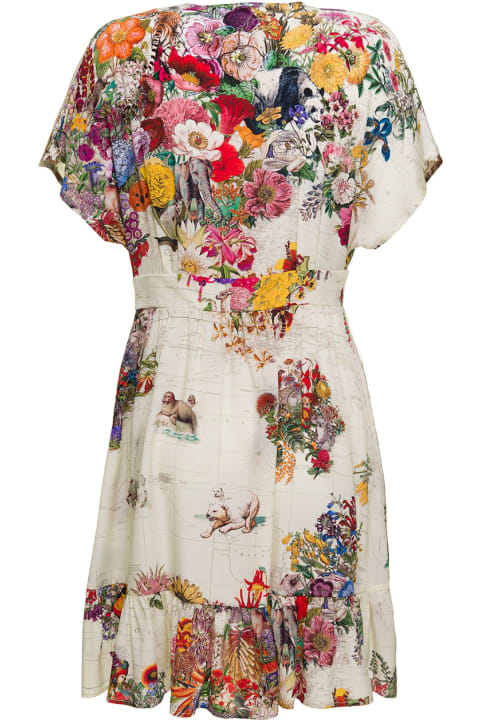 Momonì Woman's Silk Floral Printed Dress