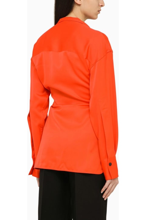 ウィメンズ新着アイテム Ferragamo Shirt With Asymmetrical Closure Orange