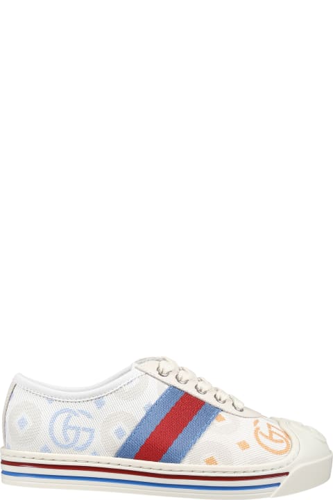 Gucci Shoes for Boys Gucci Ivory Sneakers For Kids With Double G