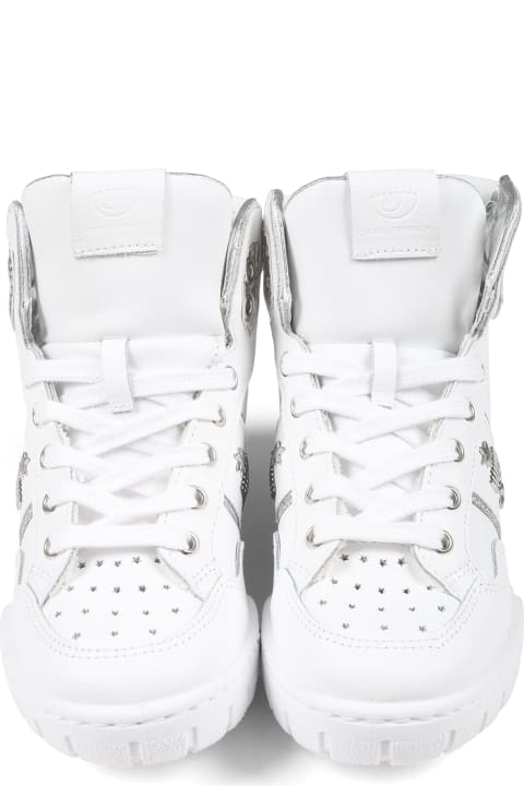 Shoes for Girls Chiara Ferragni White Sneakers For Girl With Eyestar