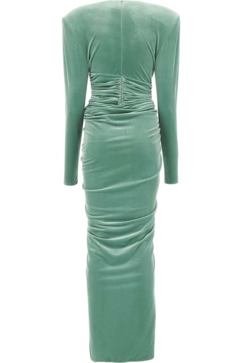 Alexandre Vauthier for Women Alexandre Vauthier Green Chenille Long Dress