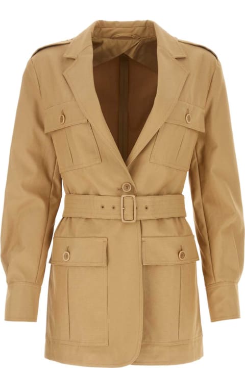 Coats & Jackets for Women Max Mara Camel Cotton Pacos Jacket