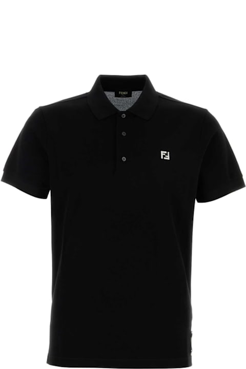 Sale for Men Fendi Black Piquet Polo Shirt