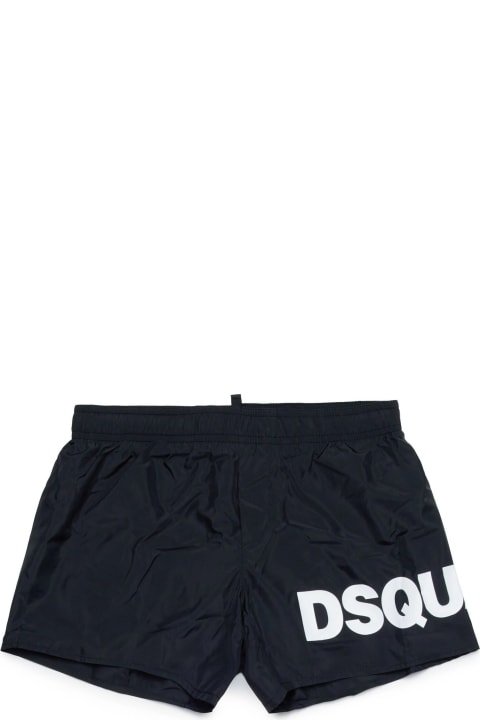 Swimwear for Boys Dsquared2 Black Swimsuit With Icon Logo Dsquared2