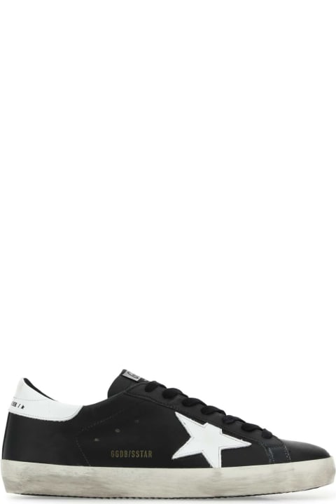 Fashion for Men Golden Goose Black Leather Super Star Classic Sneakers