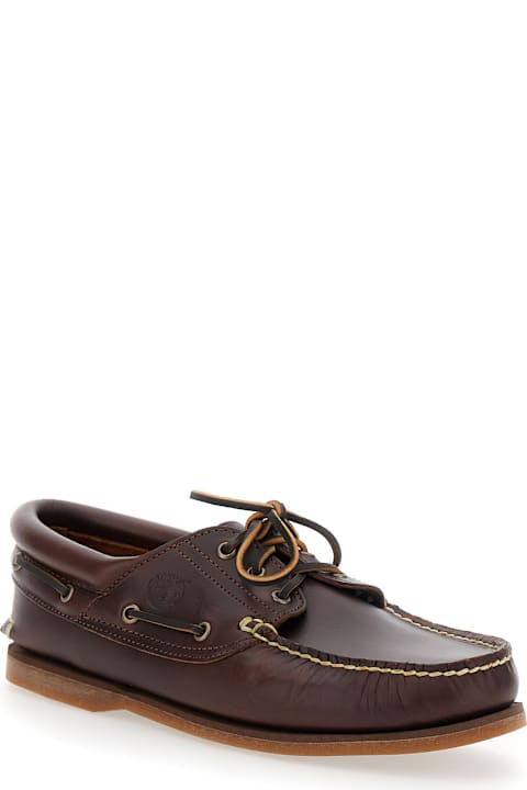 Timberland Shoes for Men Timberland Brown Boat Loafers With Two-tone Laces In Leather Man