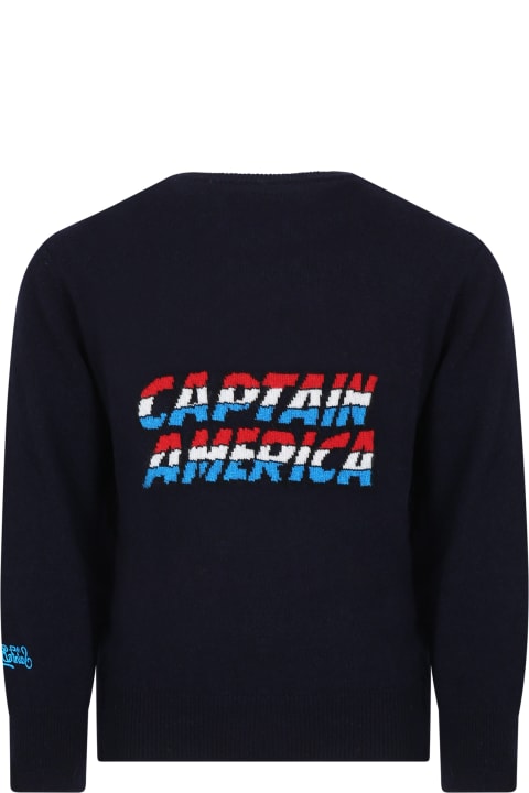 Homeware MC2 Saint Barth Blue Sweater For Boy With Captain America