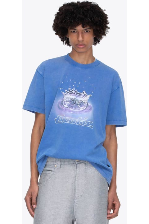 Jay Splash Light blue cotton t-shirt with front print - Jay splash