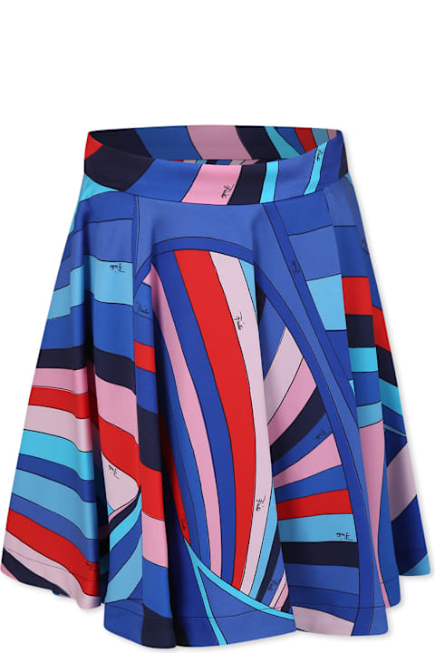 Pucci for Girls Pucci Multicolor Skirt For Girl With Marble Print