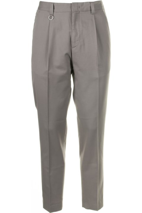 Paolo Pecora Pants for Men Paolo Pecora Dove Gray Trousers In Cotton And Linen