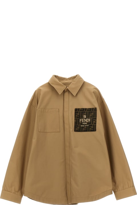 Fendi Coats & Jackets for Boys Fendi 'ff' Hooded Jacket
