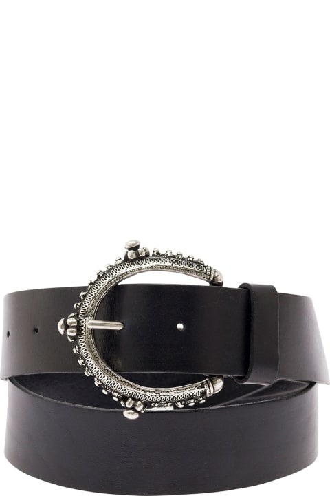 Parosh for Women Parosh Black Belt With Circle Buckle In Leather Woman