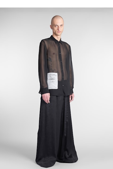 Ann Demeulemeester for Men Ann Demeulemeester Andre Shirt In Black Silk