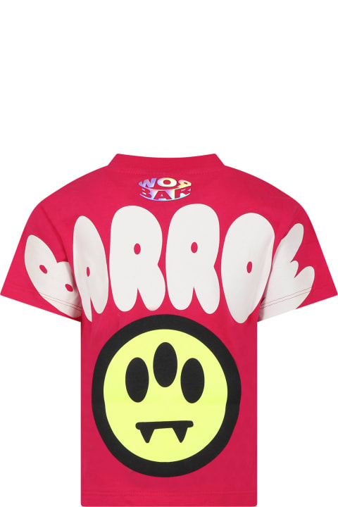 Barrow T-Shirts & Polo Shirts for Boys Barrow Fuchsia T-shirt For Kids With Smiley Face And Logo