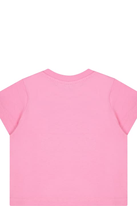 ベビーガールズ Tシャツ＆ポロシャツ Moschino Pink T-shirt For Baby Girl With Teddy Bear