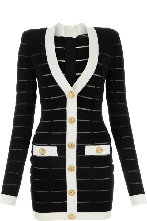 Balmain Sweaters for Women Balmain Black Viscose Blend Dress
