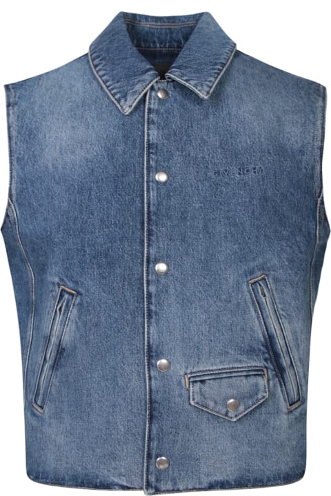 Givenchy Clothing for Men Givenchy Enim Blue Vest