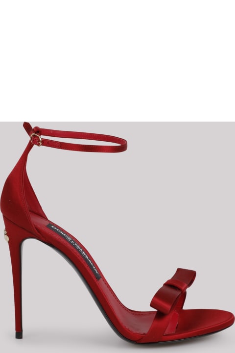 Dolce & Gabbana Keira 105mm Bow-detail Satin Sandals