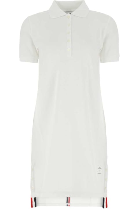 Thom Browne for Women Thom Browne White Piquet Polo Shirt Dress
