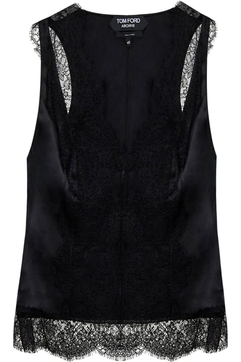 Tom Ford Topwear for Women Tom Ford Satin Tank Top With Chantilly Lace