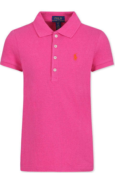 Homeware Ralph Lauren Fuchsia Polo Shirt For Girl With Horse