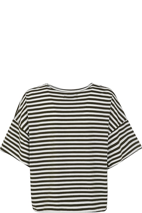 S/s Round Neck Stripped Over Sweater