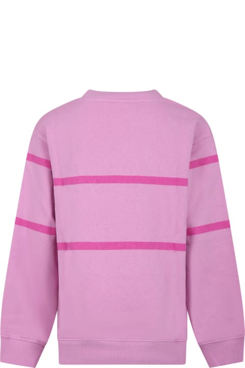 Sweaters & Sweatshirts for Girls GCDS Mini Pink Sweatshirt For Girl With Logo