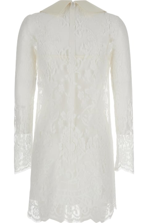 Dolce & Gabbana Clothing for Women Dolce & Gabbana White Minidress In Chantilly Lace Woman