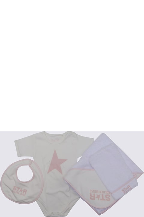 Fashion for Baby Boys Golden Goose White And Pink Cotton Newborn Set
